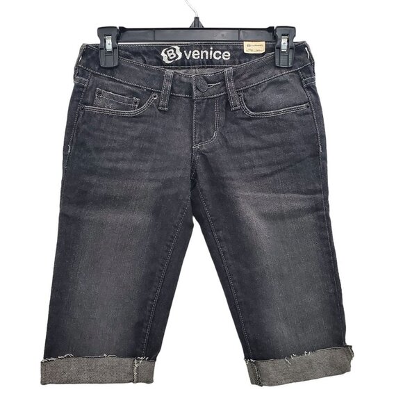 Pacsun | Bullhead Women's Venice Black Cuffed Hem Bermuda Short NWT Junior's‎ 00 - Picture 1 of 6